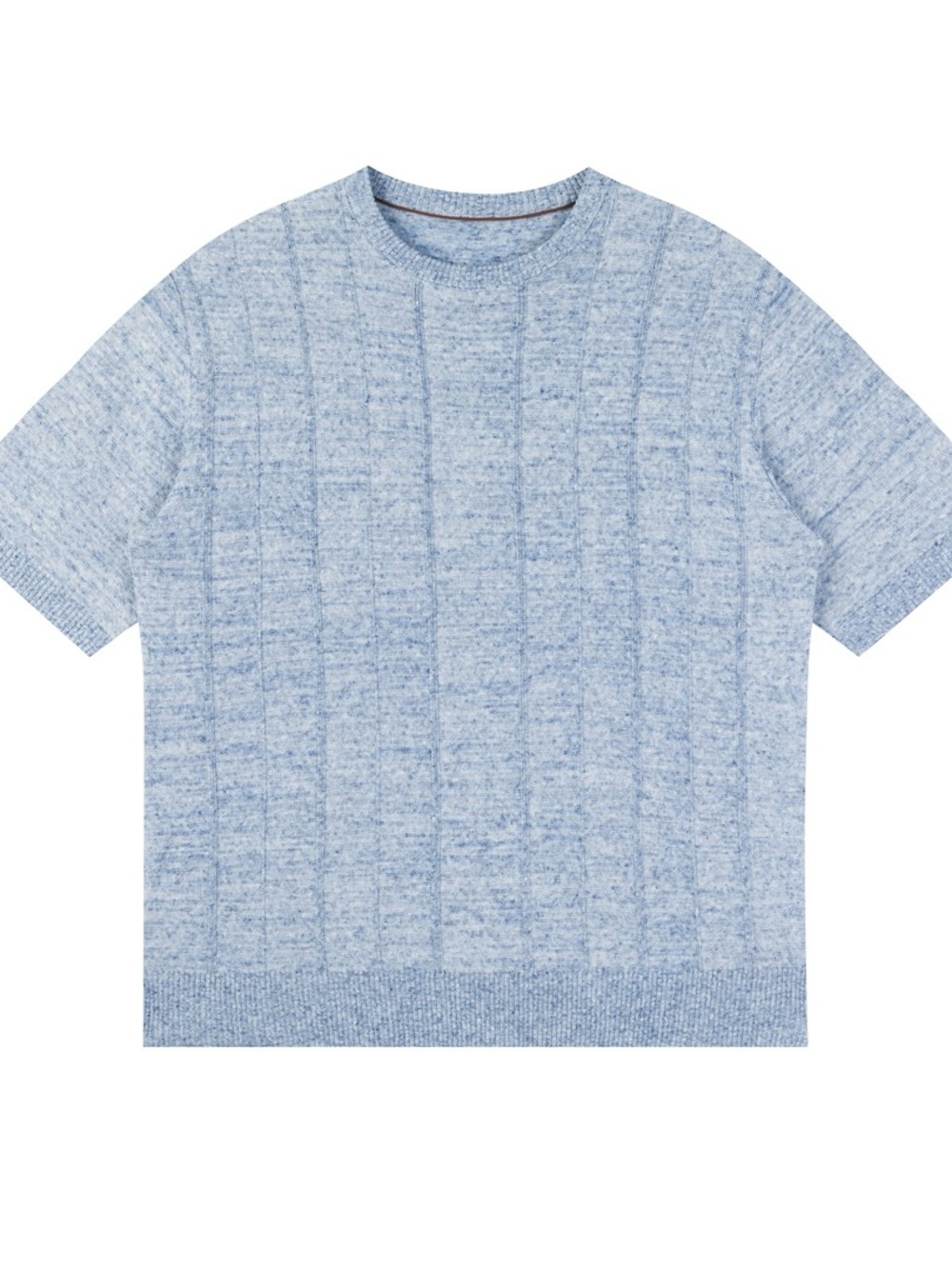 Loro Piana Sky Blue Short-Sleeve Crewneck Sweater